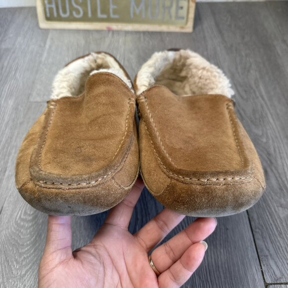 UGG Mens Ascot Slippers 1101110 Chestnut Brown Sheepskin Sz 10